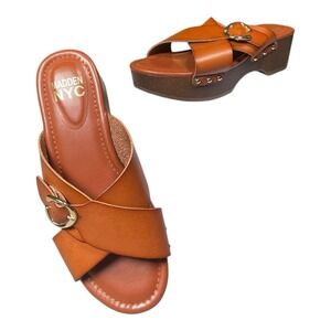 Madden NYC Women's Crossband Clog Sandals Brown Size 9